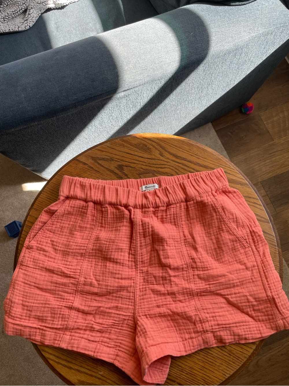 Madewell Coral Gauze Shorts